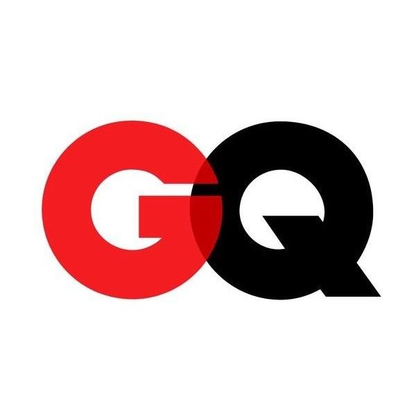 The image features the logo of GQ magazine with the letter G in a red circle and the letter Q in a black circle, with the circles overlapping.