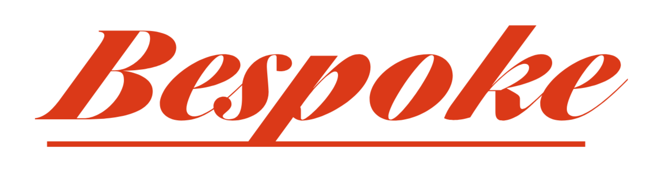 The word 'Bespoke' written in large, red, cursive font with an underline.
