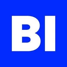 Blue background with large white letters 'BI' in the center.