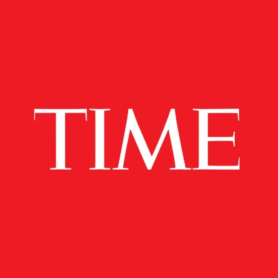 Time magazine logo with red background and white text spelling 'TIME'